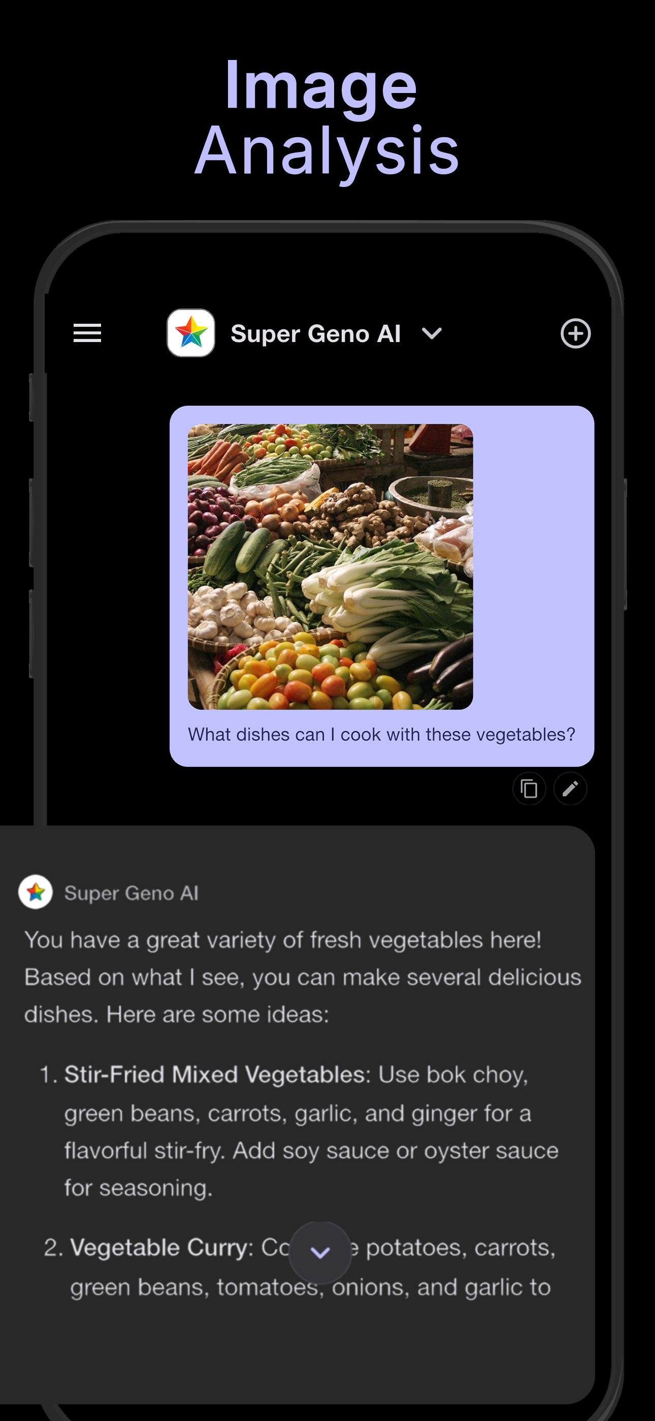 Super Geno AI image analysis screen